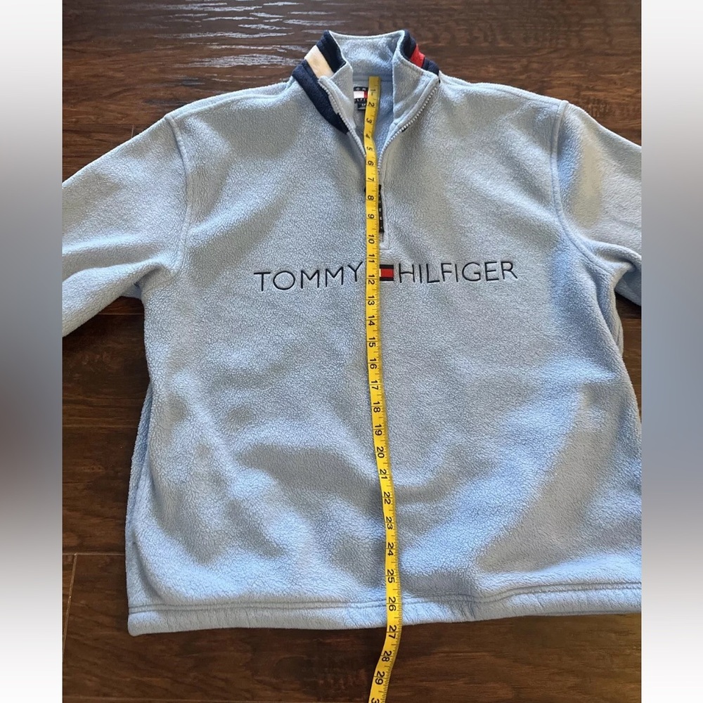 Vintage Tommy Hilfiger Quarter Zip Fleece Spellout Pullover - Picture 6 of 8